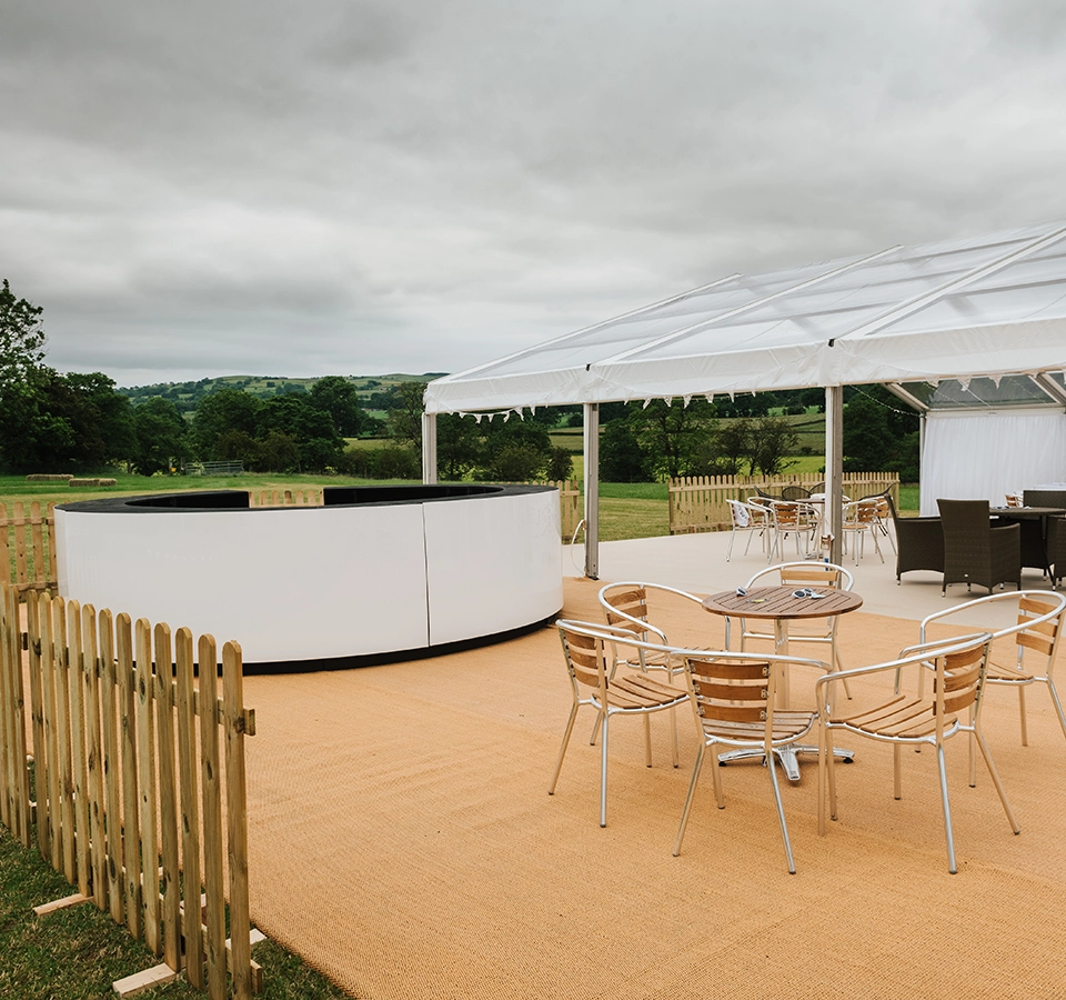 outside seating and bar areas